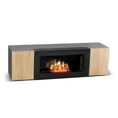 Тумба под ТВ с биокамином SteelHeat IMOLA 140 см (корпус Графит / фасады дуб Сонома)